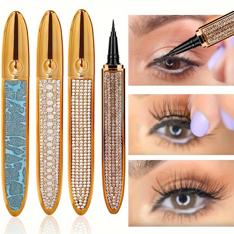 2-in-1 selbstklebender Eyeliner Stift-Luxus goldenes Design