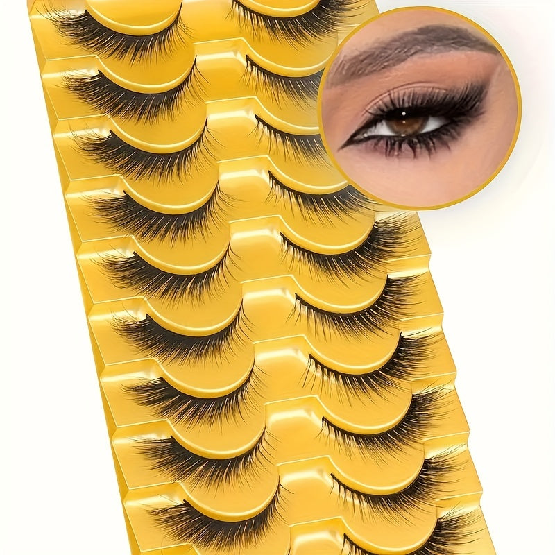 10 Paar falsche Wimpern Set – Cat Eye & Cosplay-Stile