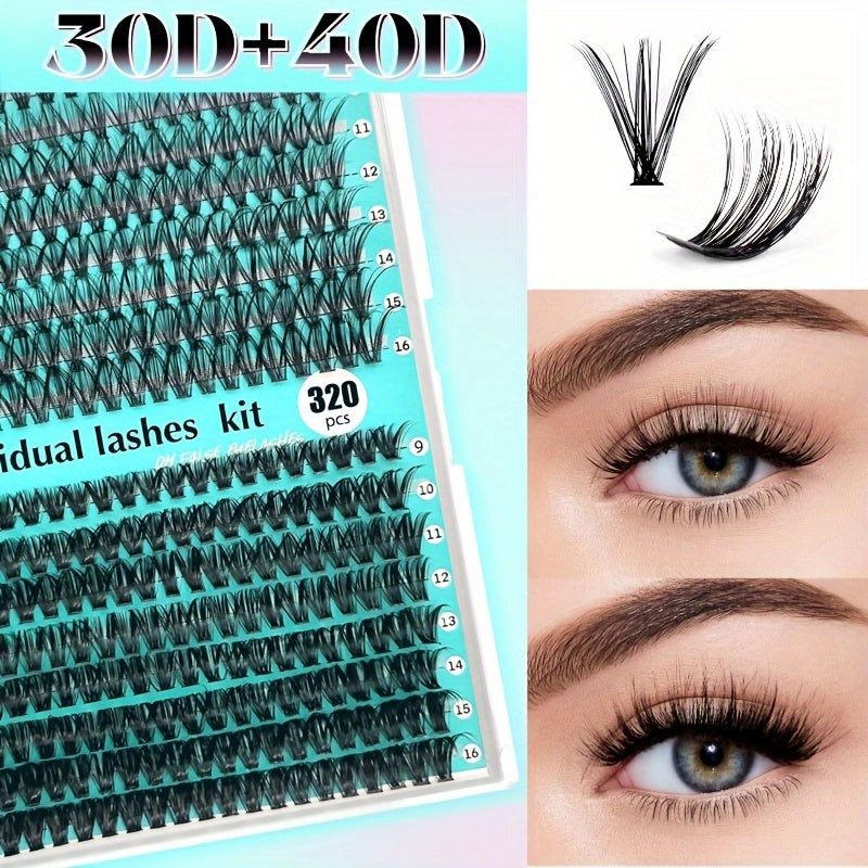 640-teiliges Wimpernverlängerungsset – Volumen-Cluster & Werkzeuge