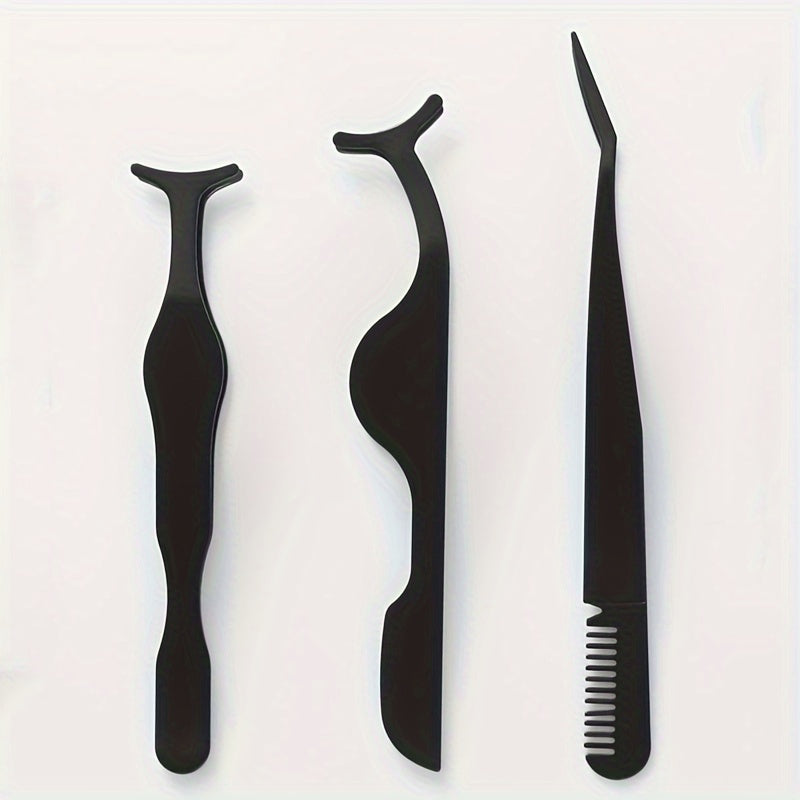 3pcs Wimpern-Pinzetten-Set-Multi-Stil-Applikatoren