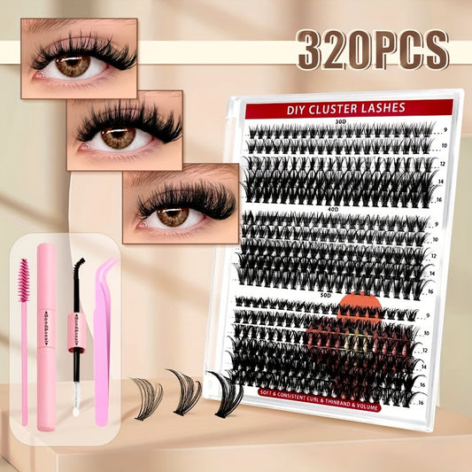 Fluffy Lash Extension Kit-DIY D-Curl mit Werkzeugen