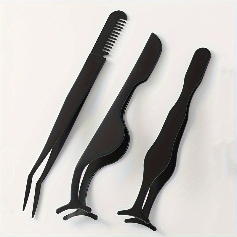 3pcs Wimpern-Pinzetten-Set-Multi-Stil-Applikatoren