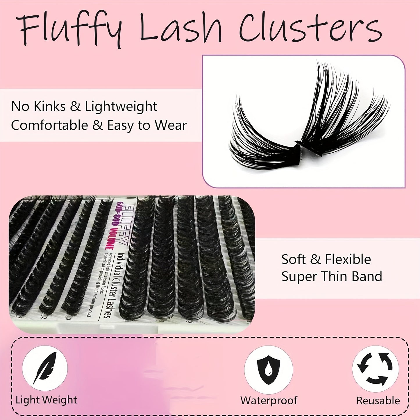 Fluffy Lash Extension Kit-DIY D-Curl mit Werkzeugen