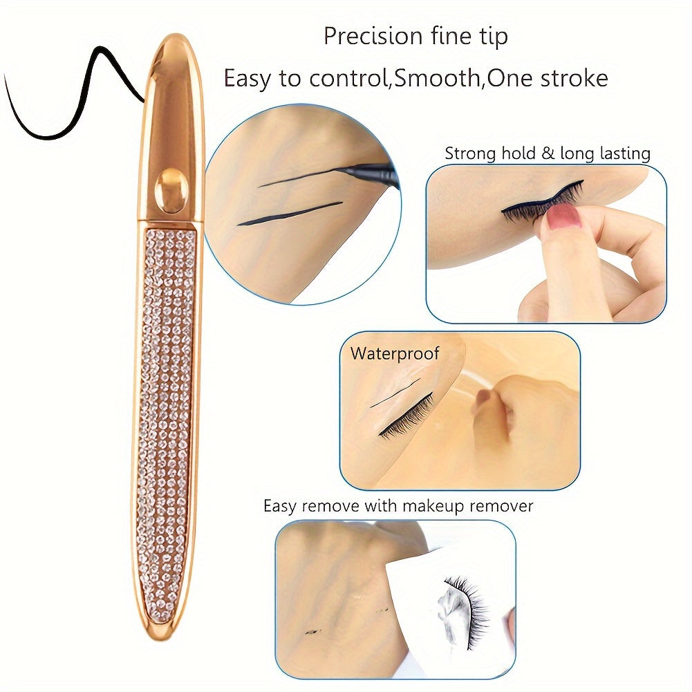 2-in-1 selbstklebender Eyeliner Stift-Luxus goldenes Design