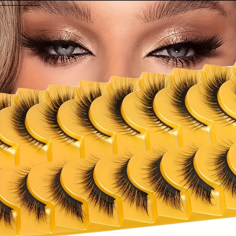 10 Paar falsche Wimpern Set – Cat Eye & Cosplay-Stile
