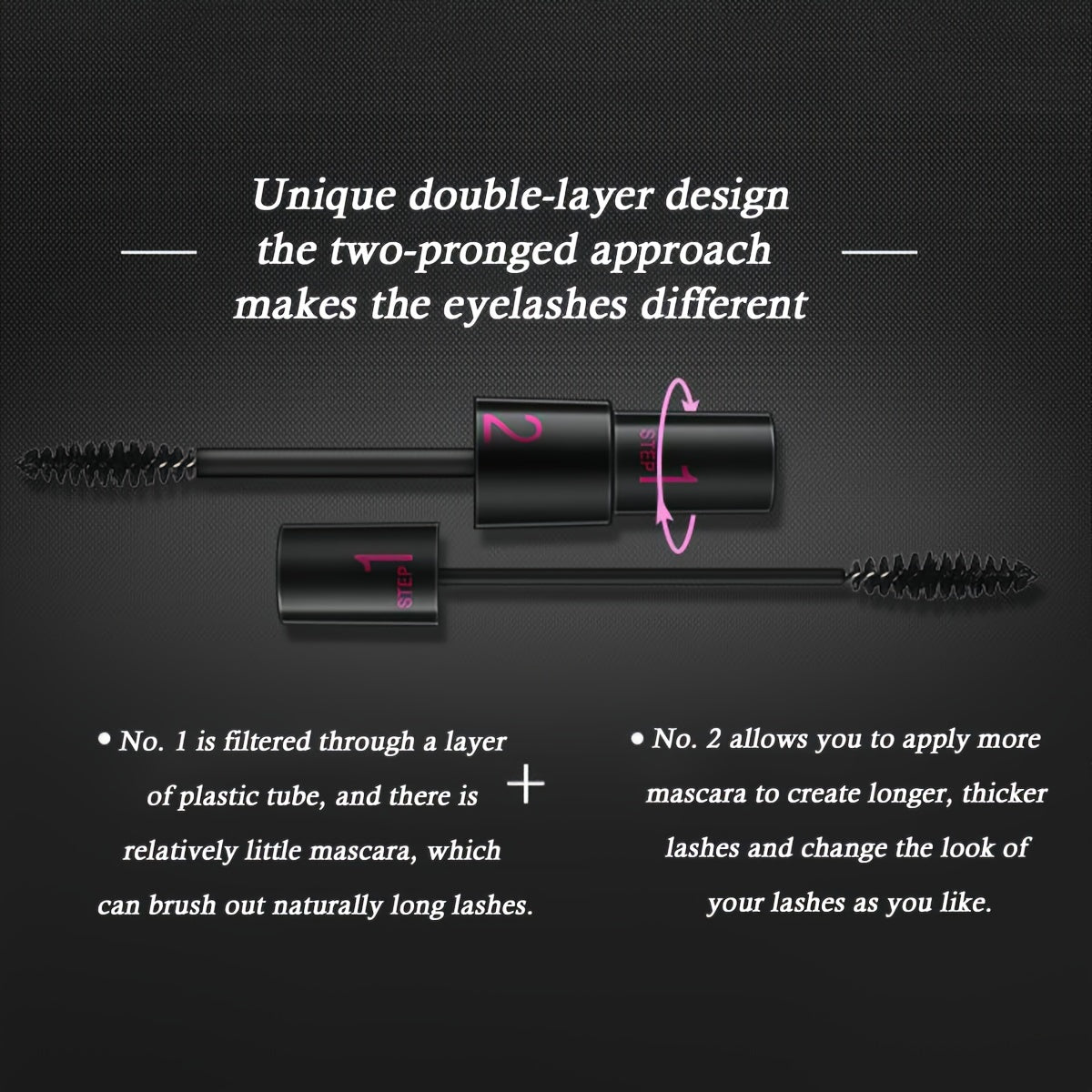 Dual-Head Mascara – Wasserfestes 3D-Volumen & Lang anhaltende