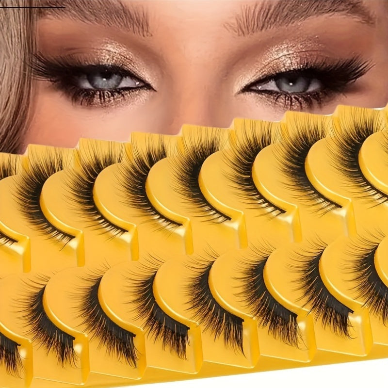 10 Paar falsche Wimpern Set – Cat Eye & Cosplay-Stile