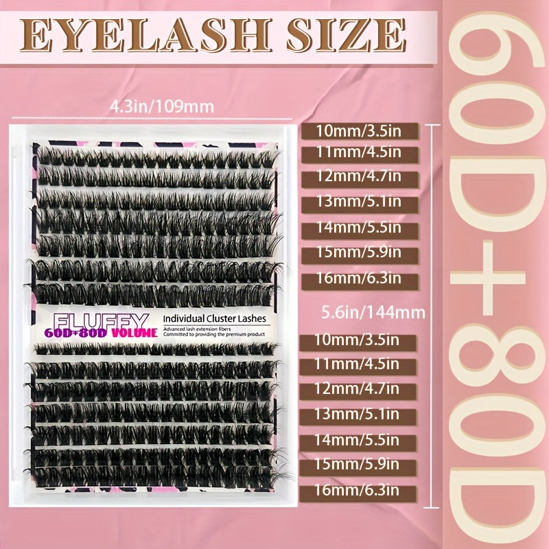 Fluffy Lash Extension Kit-DIY D-Curl mit Werkzeugen