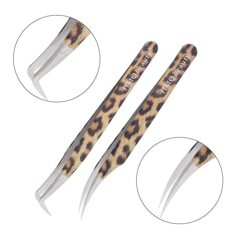 Leopard Lash-Pinzetten-Antistatik-Edelstahlwerkzeug