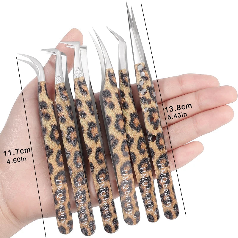 Leopard Lash-Pinzetten-Antistatik-Edelstahlwerkzeug