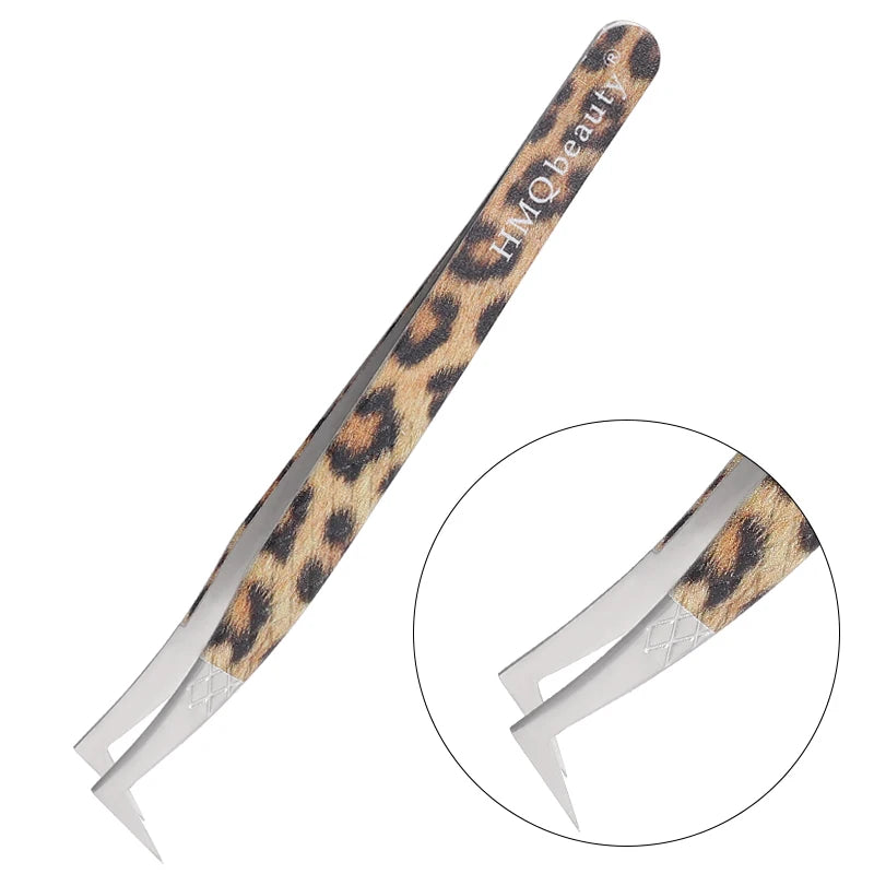 Leopard Lash-Pinzetten-Antistatik-Edelstahlwerkzeug