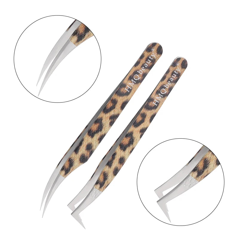 Leopard Lash-Pinzetten-Antistatik-Edelstahlwerkzeug
