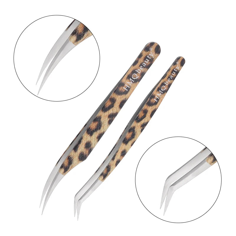 Leopard Lash-Pinzetten-Antistatik-Edelstahlwerkzeug
