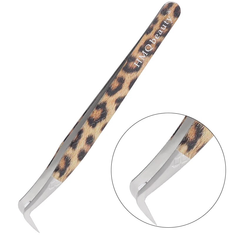 Leopard Lash-Pinzetten-Antistatik-Edelstahlwerkzeug