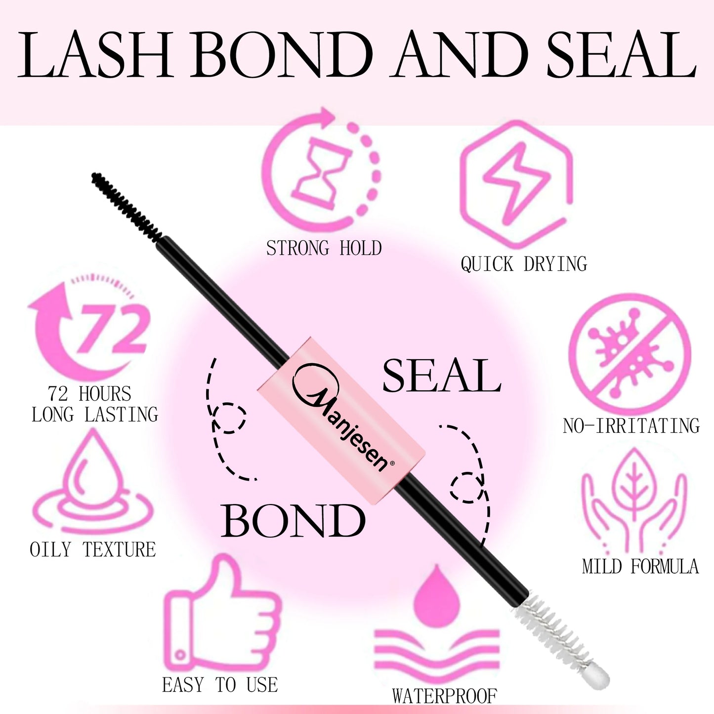Wimpern Make-up Set – Bond & Versiegelung mit Klebstoffentferner + Pinzette