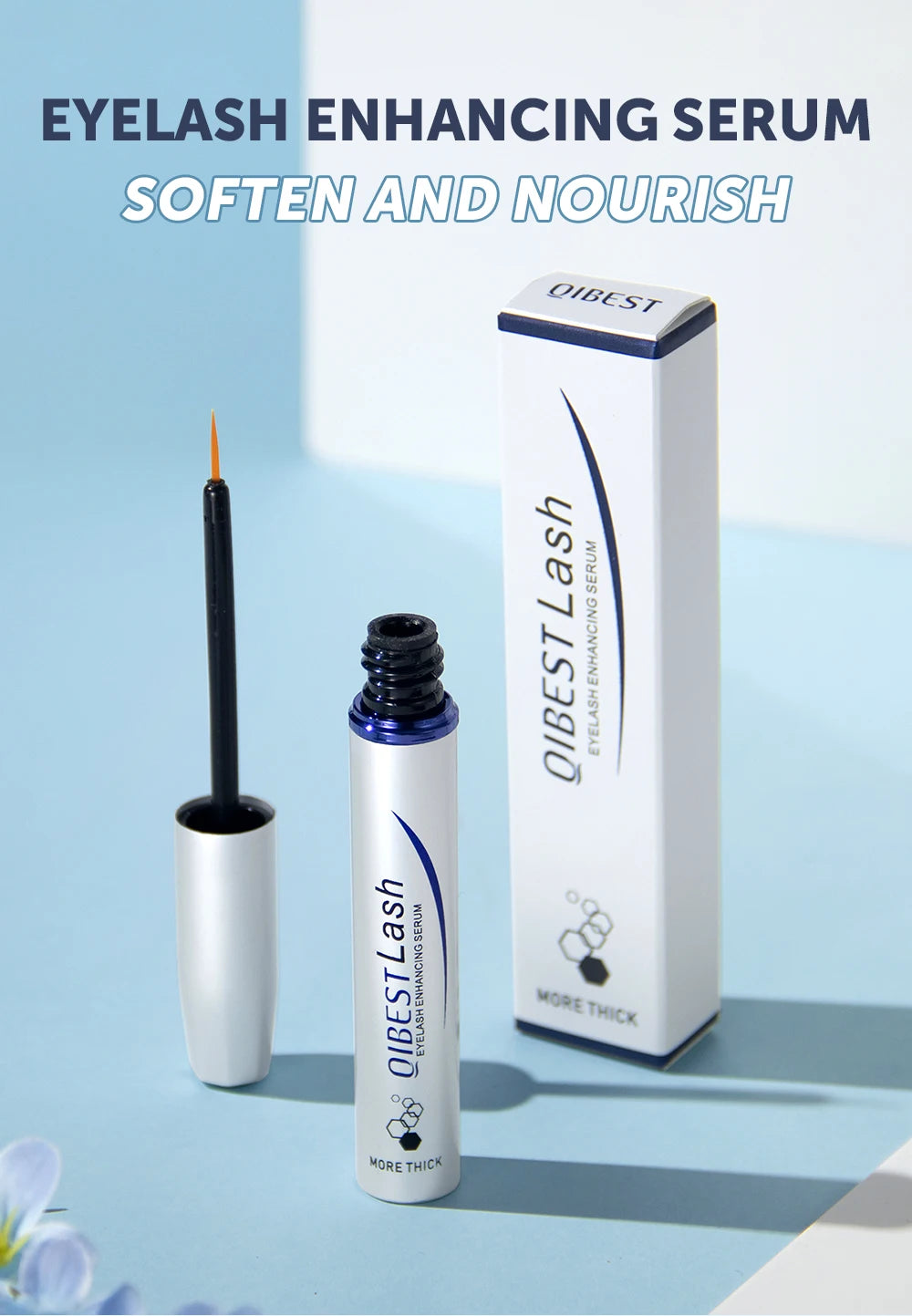 QiBest Wimpernwachstumsserum – Feuchtigkeitsspendend & Verlängerung