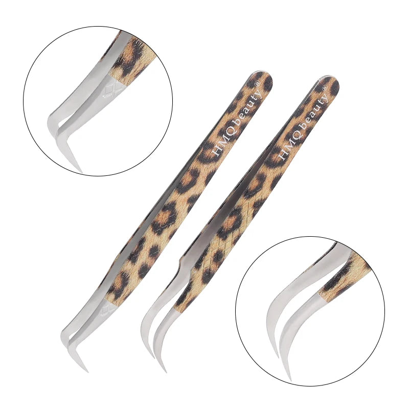 Leopard Lash-Pinzetten-Antistatik-Edelstahlwerkzeug