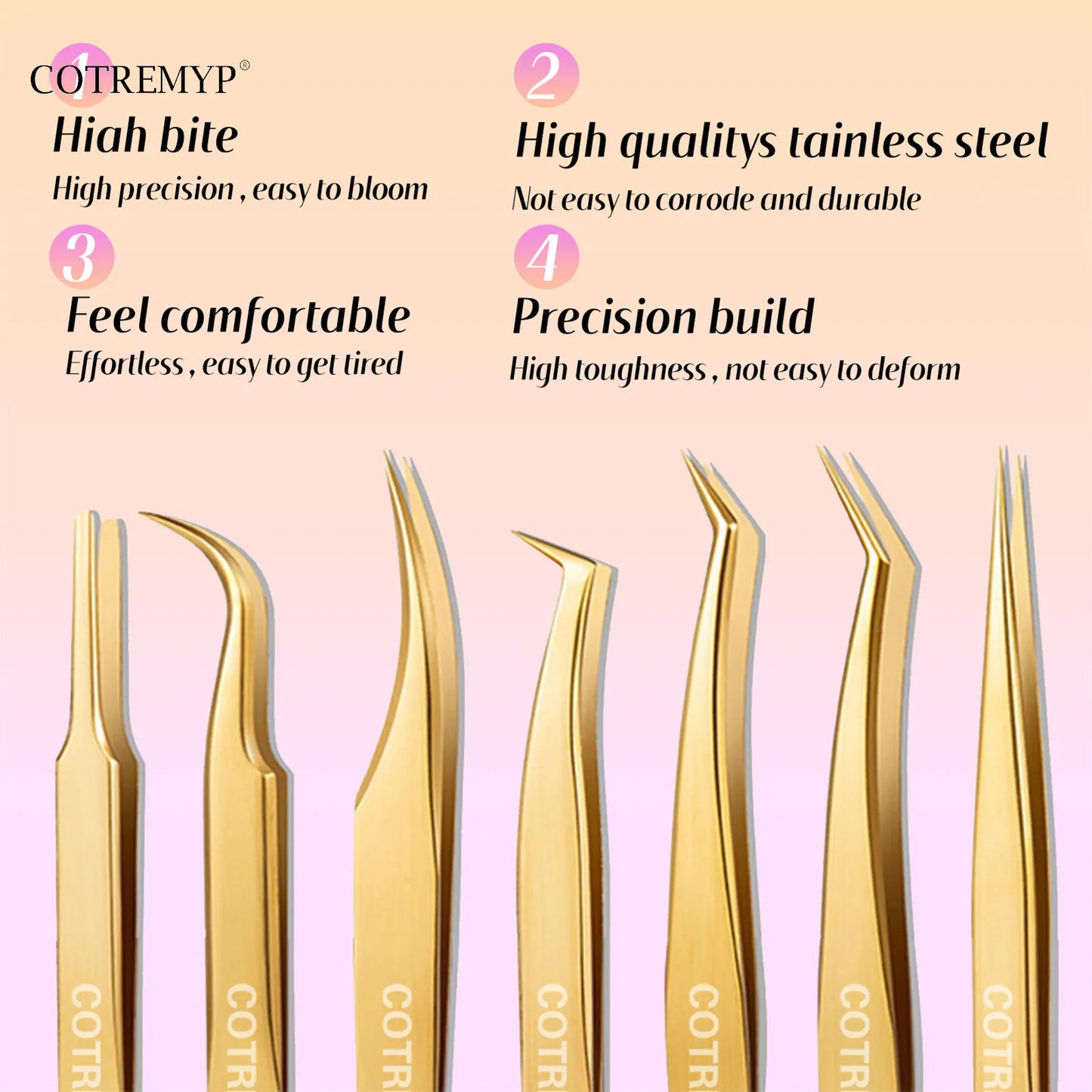 Precision Lash -Pinzetten - Werkzeug aus Edelstahl -Applikator