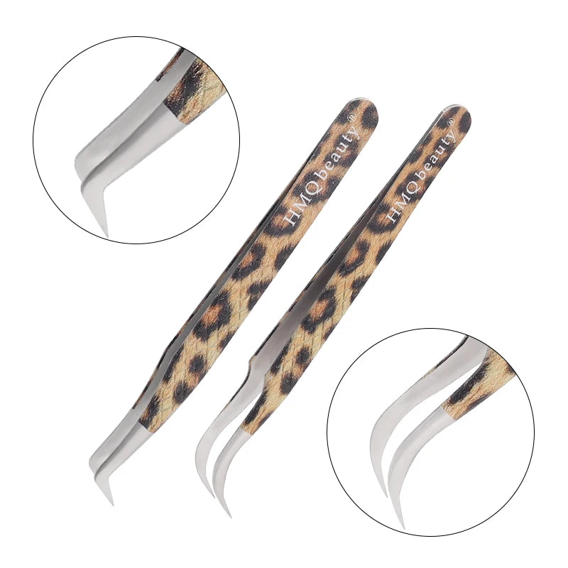 Leopard Lash-Pinzetten-Antistatik-Edelstahlwerkzeug