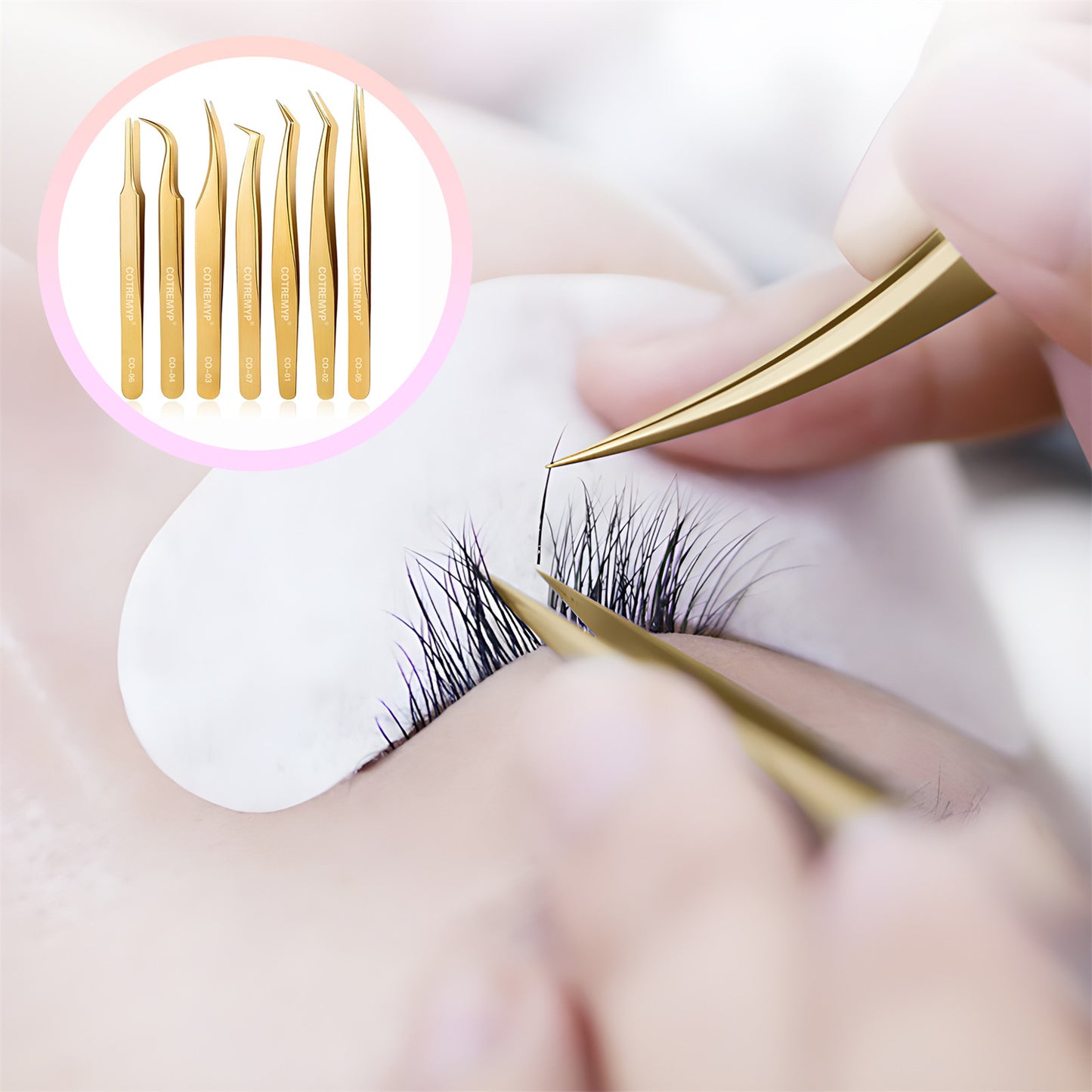 Precision Lash -Pinzetten - Werkzeug aus Edelstahl -Applikator