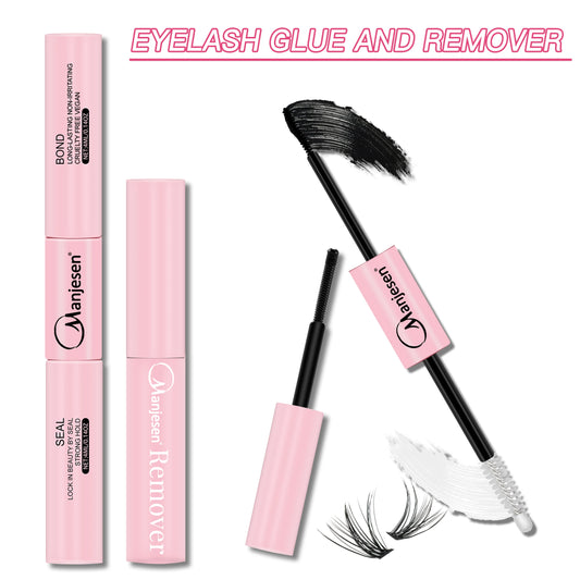Wimpern Make-up Set – Bond & Versiegelung mit Klebstoffentferner + Pinzette