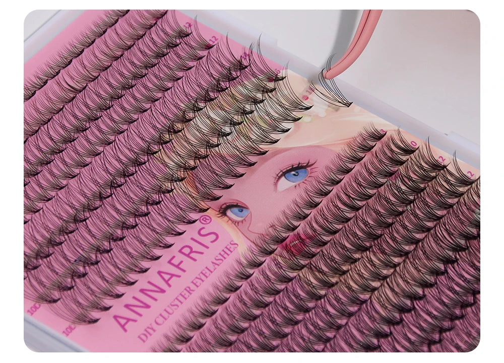 Annafris DIY Lash Extension Kit - 280pcs Cluster + Werkzeuge