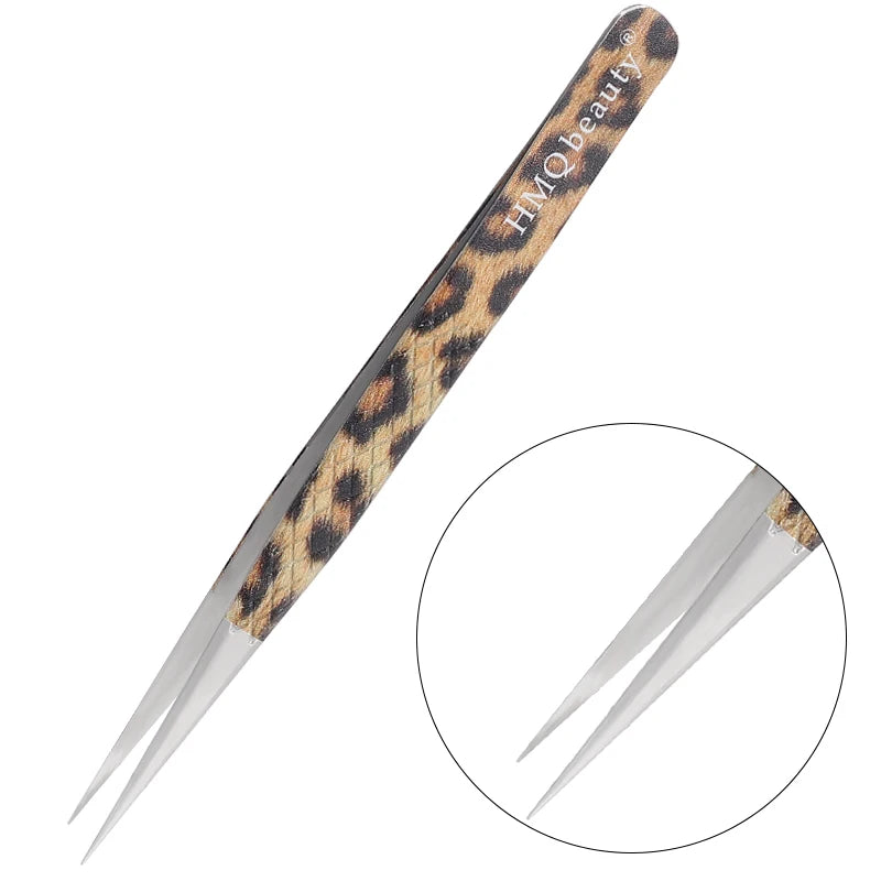Leopard Lash-Pinzetten-Antistatik-Edelstahlwerkzeug