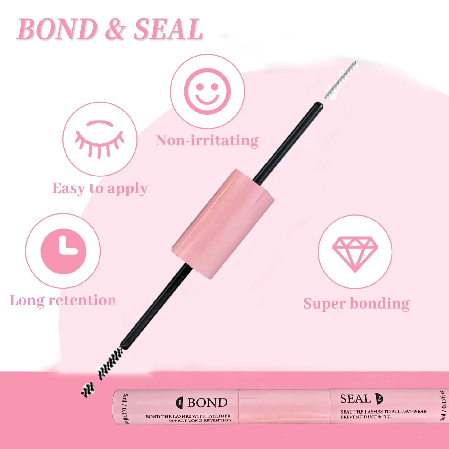 Wimpernverlängerungsset – Gemischte Wimpernbüschel mit Bonding & Werkzeug