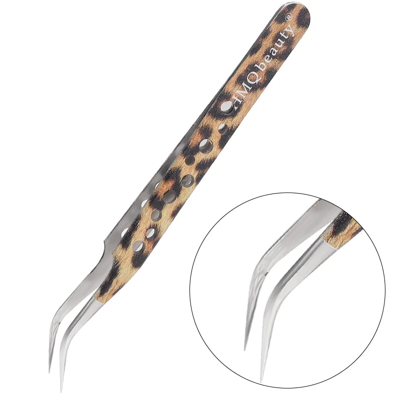 Leopard Lash-Pinzetten-Antistatik-Edelstahlwerkzeug