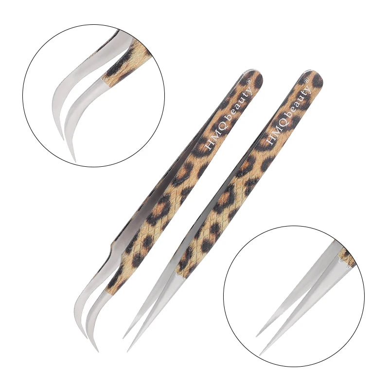 Leopard Lash-Pinzetten-Antistatik-Edelstahlwerkzeug