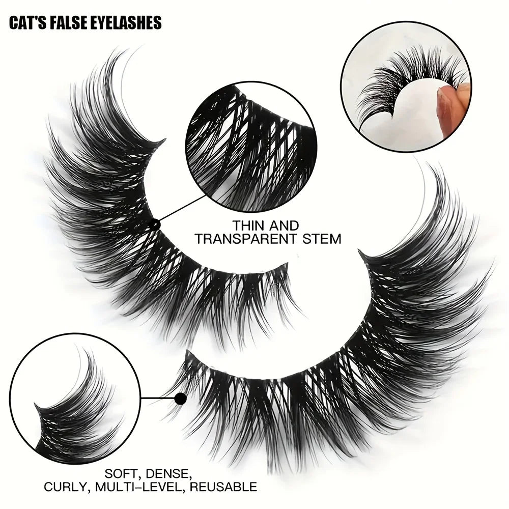 7 Paar falsche Wimpern – Natural Corner & Voluminöse Streifen