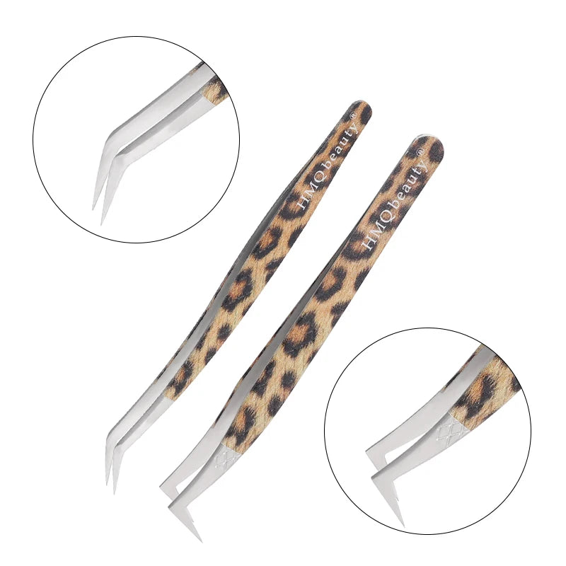 Leopard Lash-Pinzetten-Antistatik-Edelstahlwerkzeug