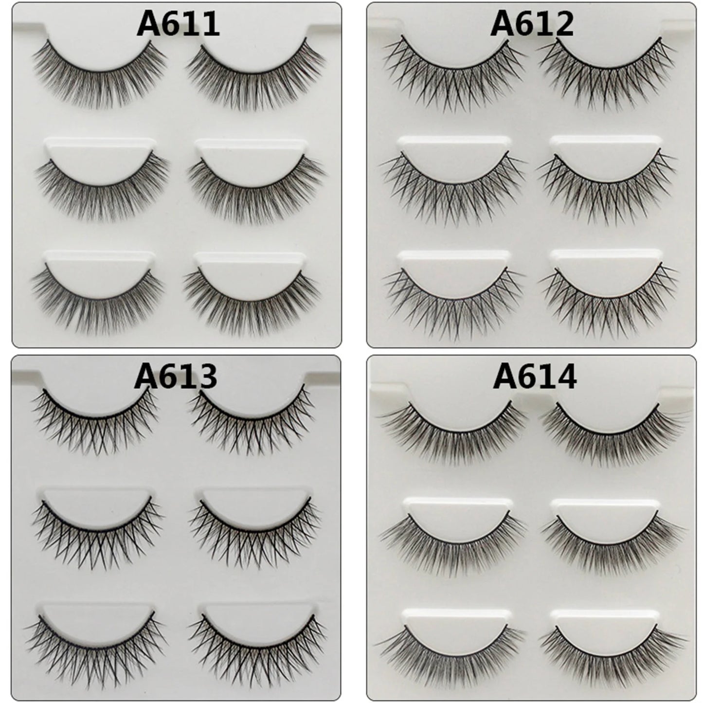 3 Paar modische falsche Wimpern – lang & Natürliches Aussehen