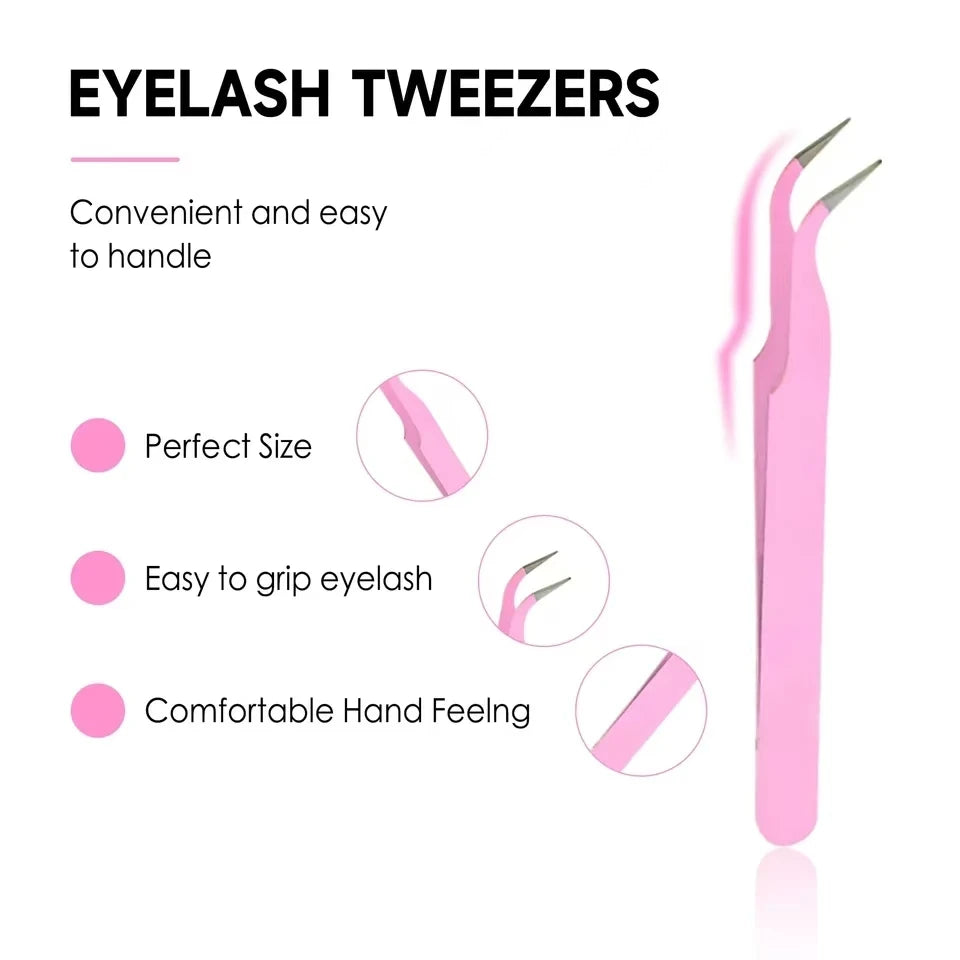 Wimpernverlängerungsset – Gemischte Wimpernbüschel mit Bonding & Werkzeug