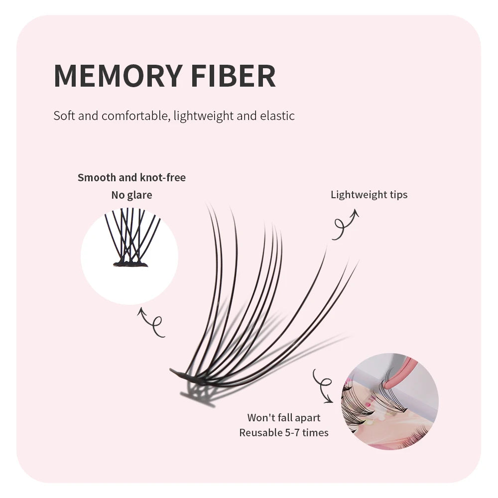 Annafris DIY Lash Extension Kit - 280pcs Cluster + Werkzeuge