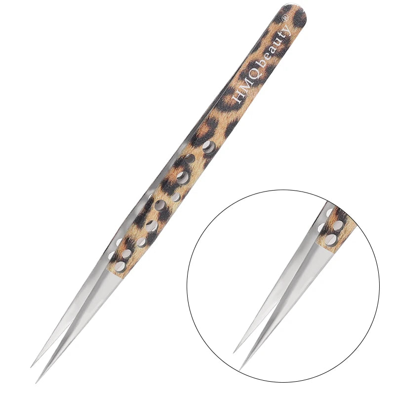 Leopard Lash-Pinzetten-Antistatik-Edelstahlwerkzeug