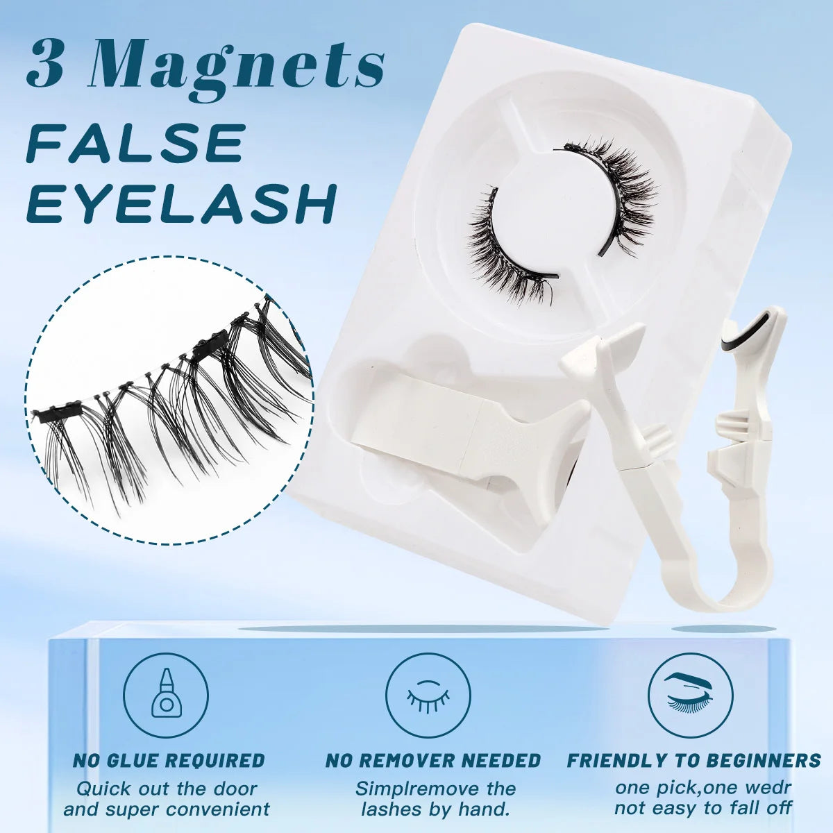Magnetischer Wimpern Curler -Set - wiederverwendbare 3D -schwarze Wimpern