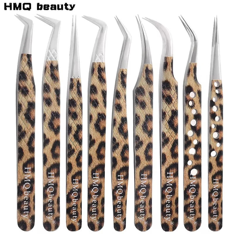 Leopard Lash-Pinzetten-Antistatik-Edelstahlwerkzeug