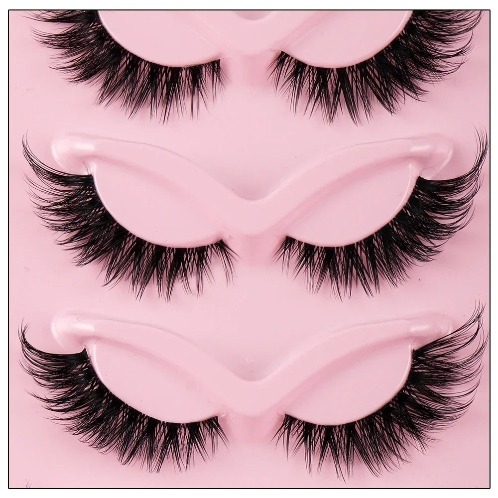 5 Paar Cat Eye Wimpern - Faux Mink mit geflügelten Enden