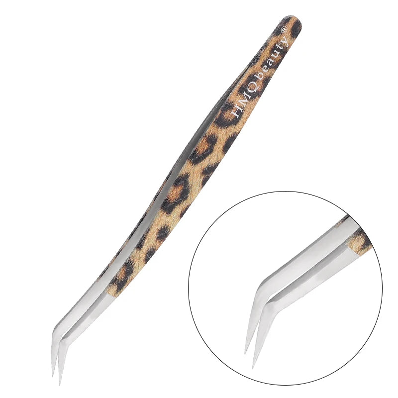 Leopard Lash-Pinzetten-Antistatik-Edelstahlwerkzeug
