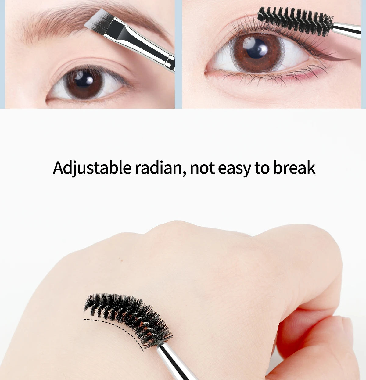 Augenbrauenpinsel mit zwei Enden & Wimpernkamm – 2-in-1-Tool