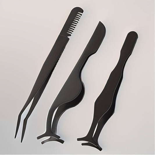 3pcs Wimpern-Pinzetten-Set-Multi-Stil-Applikatoren