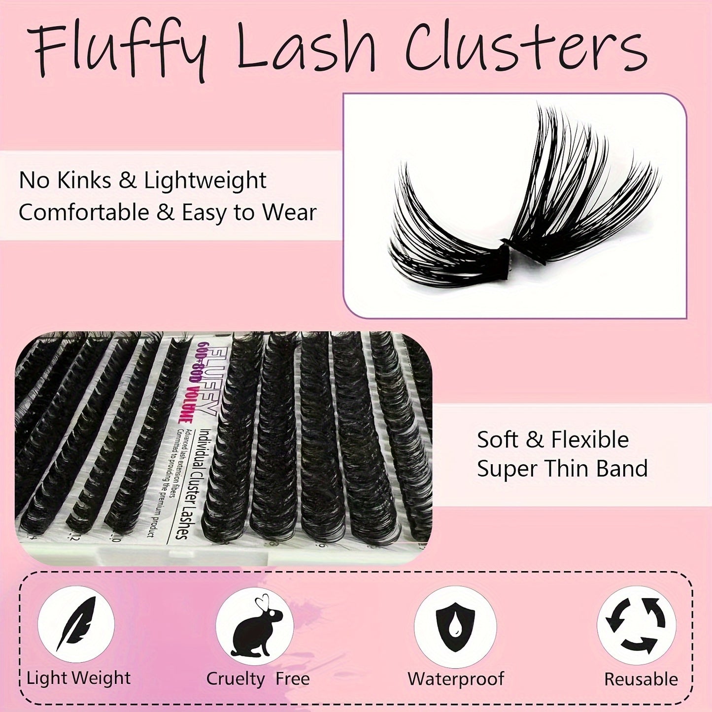 Fluffy Lash Extension Kit-DIY D-Curl mit Werkzeugen