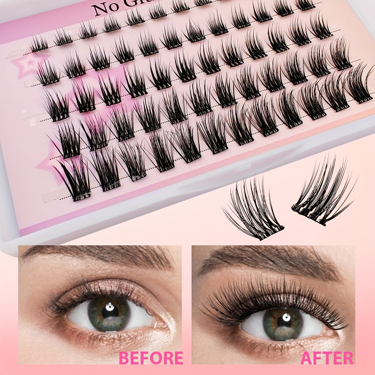 60pcs selbstkluster Cluster-Wimpern-wiederverwendbares DIY-Kit