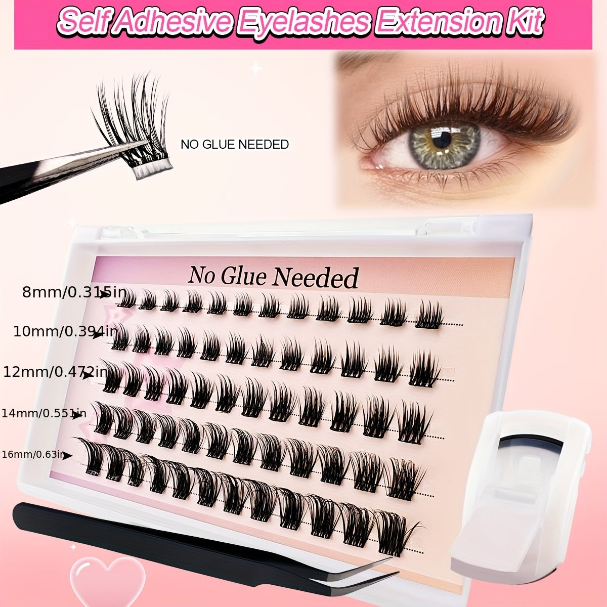 60pcs selbstkluster Cluster-Wimpern-wiederverwendbares DIY-Kit