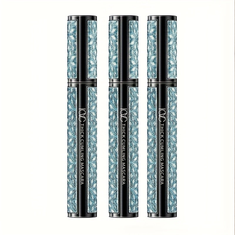 3er-Pack schwarze Mascara – 4D Fiber & Wasserdicht