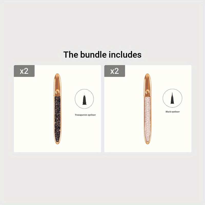 2-in-1 selbstklebender Eyeliner Stift-Luxus goldenes Design