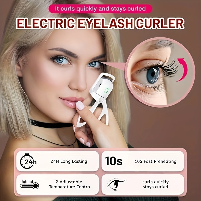 Pinke USB-Wimpernzange mit Heizung – Sanft & Lang anhaltende