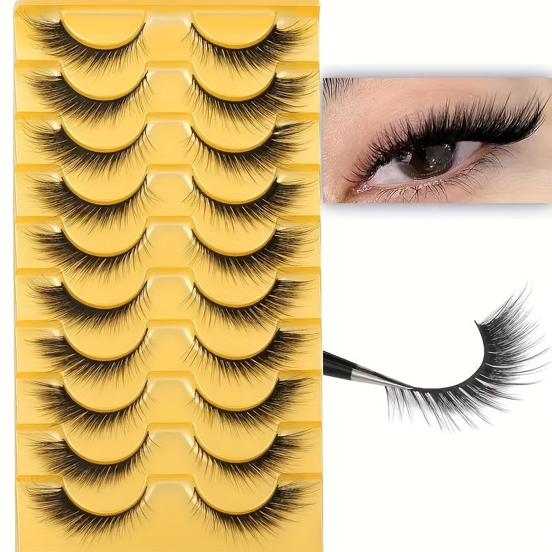 10 Paar falsche Wimpern Set – Cat Eye & Cosplay-Stile