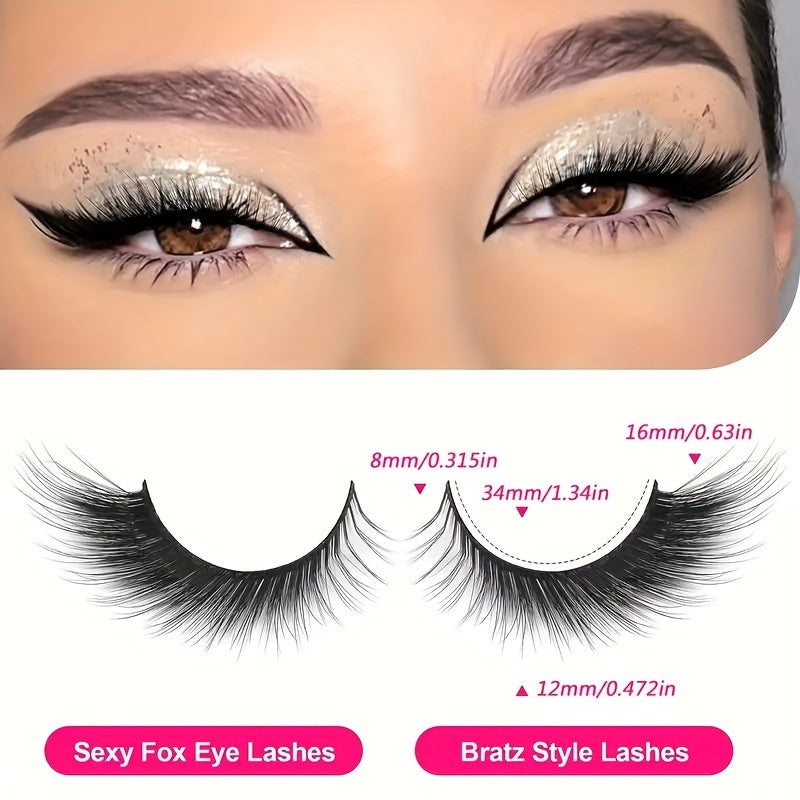 10 Paar falsche Wimpern Set – Cat Eye & Cosplay-Stile